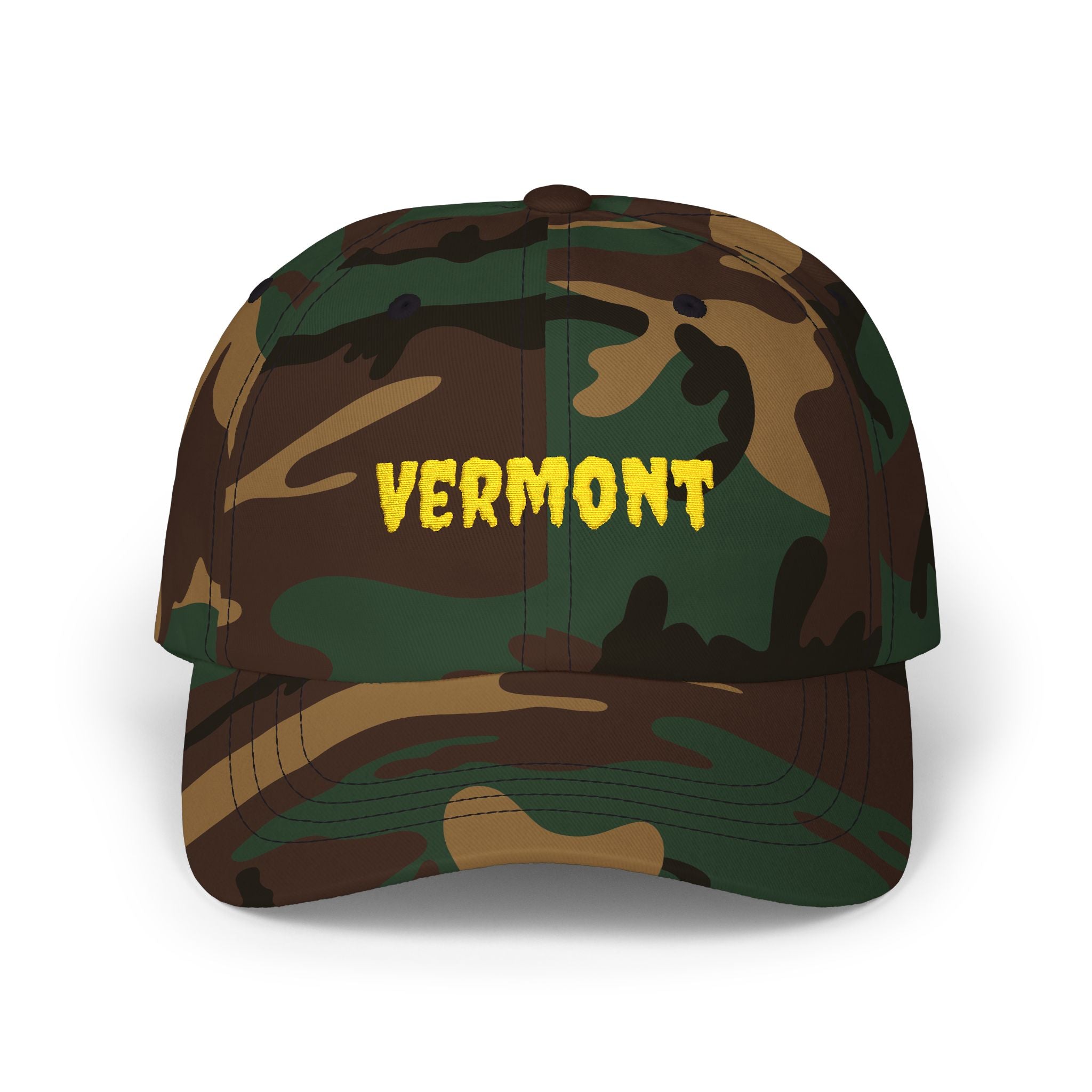 Vermont United States of America Gold Embroidered Classic Dad Cap | VT 14th USA Baseball Hat