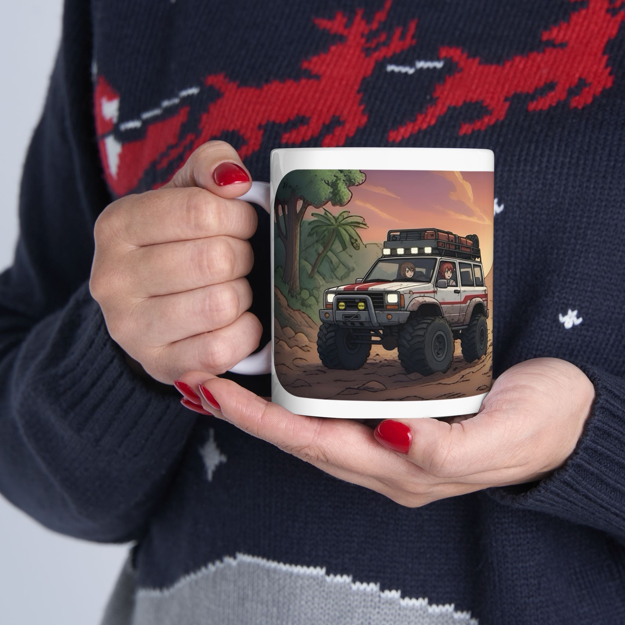 Adventure 4x4 Trucks #49, Gals, Guys, Mud, & Beefy Rides White Ceramic Mug — Find Your Path To The Essentials Cup (11oz & 15oz)