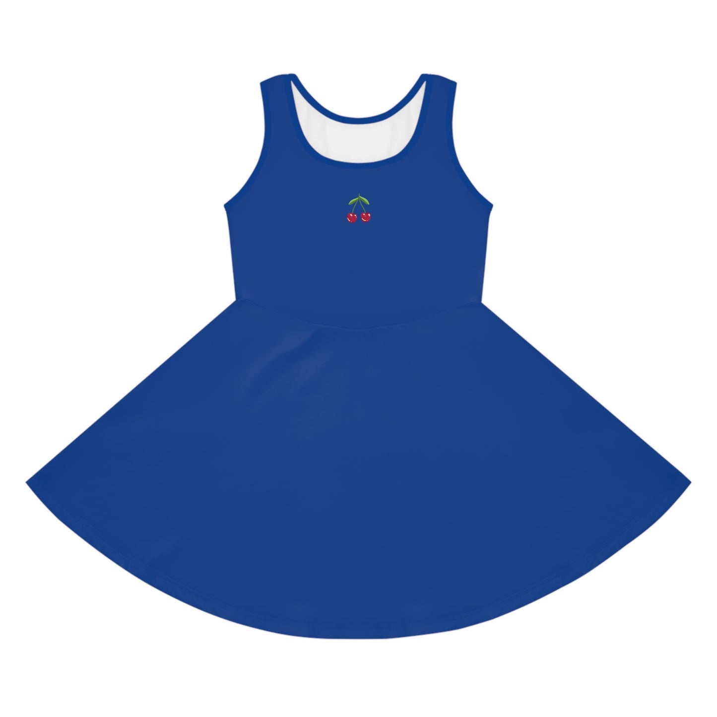 Girls' Dark Blue Sleeveless Sundress (AOP)