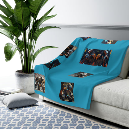 Matiby MEK Teal Sherpa Fleece Blanket