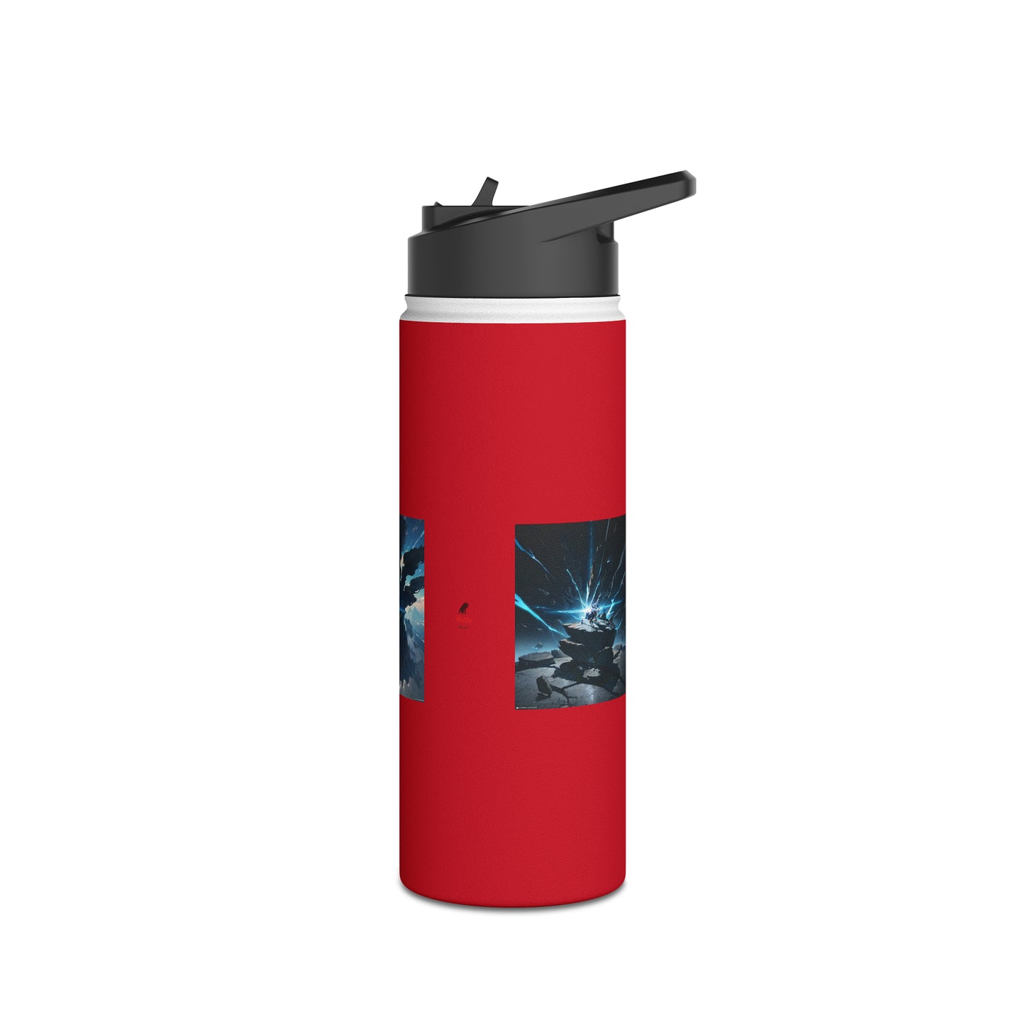 The Rising Stainless Steel Water Bottle, Standard Lid, Dark Red