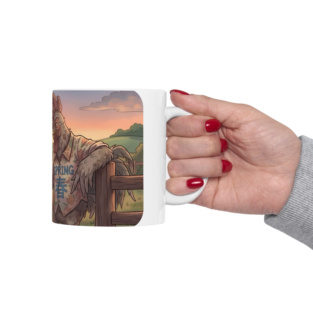 Spring Rooster White Ceramic Mug – "I Still Got It" Farmhouse Chicken Art (11oz/15oz)