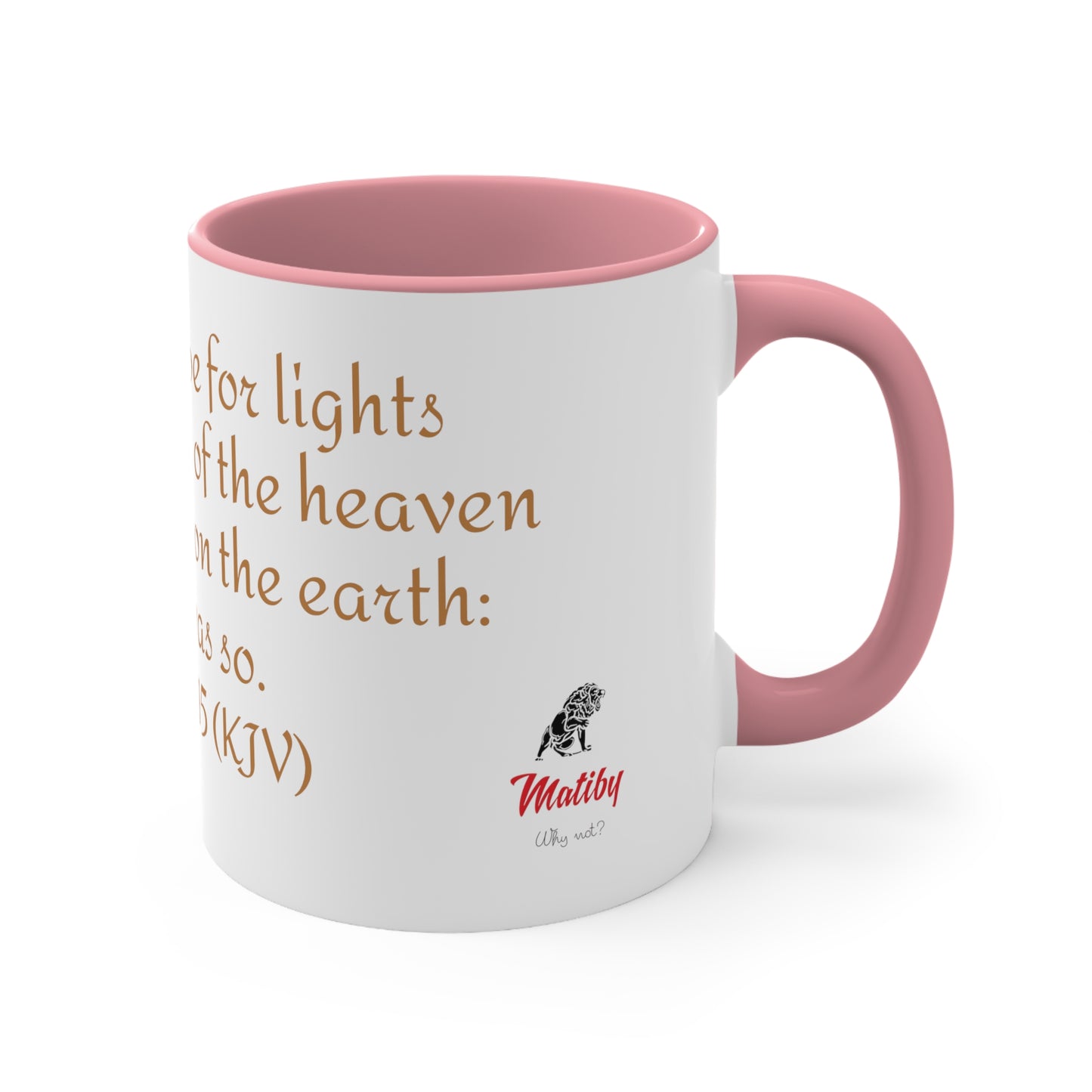 Bible Speaks Gen 1:15 Accent Mug, 11oz