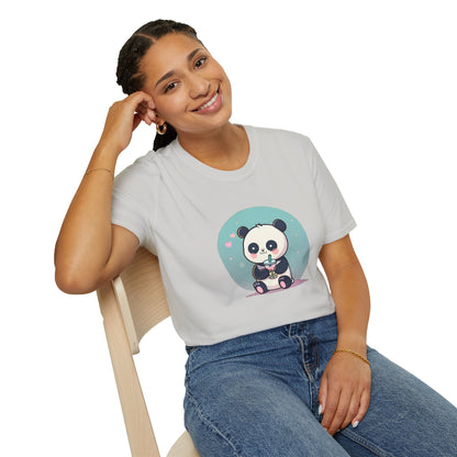 Panda With Boba Unisex Softstyle T-Shirt