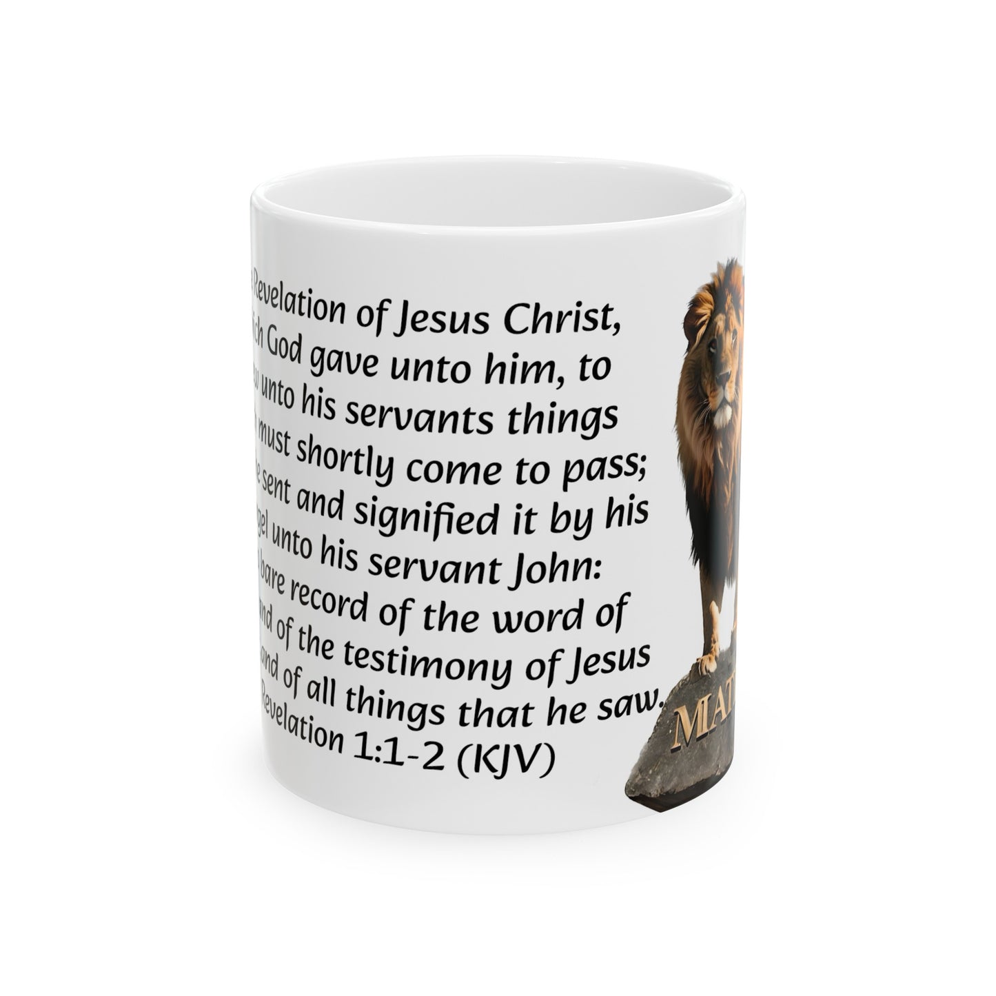 Bible Speaks Revelation 1:1-2 Ceramic Mug, 11oz