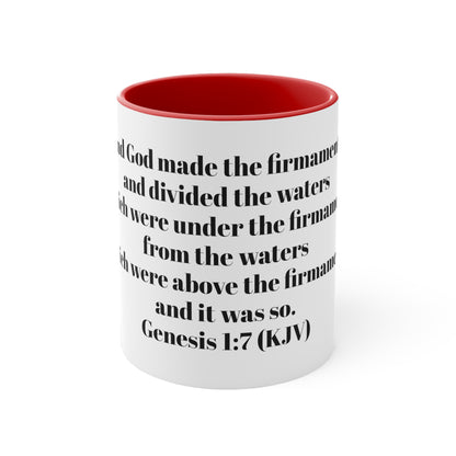 Bible Speaks Gen 1:7 Accent Mug, 11oz