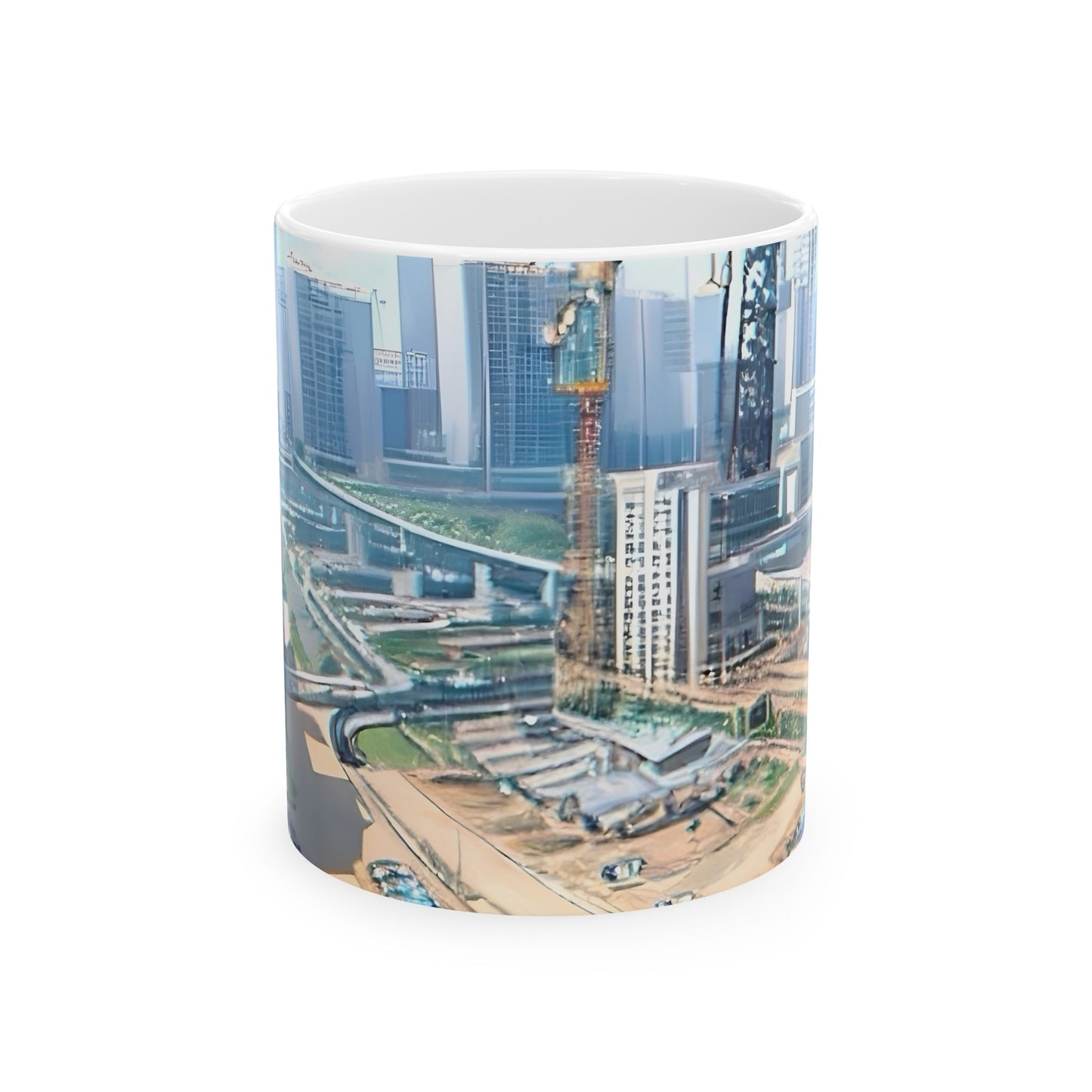 Artzy Construction Ceramic Mug, 11oz