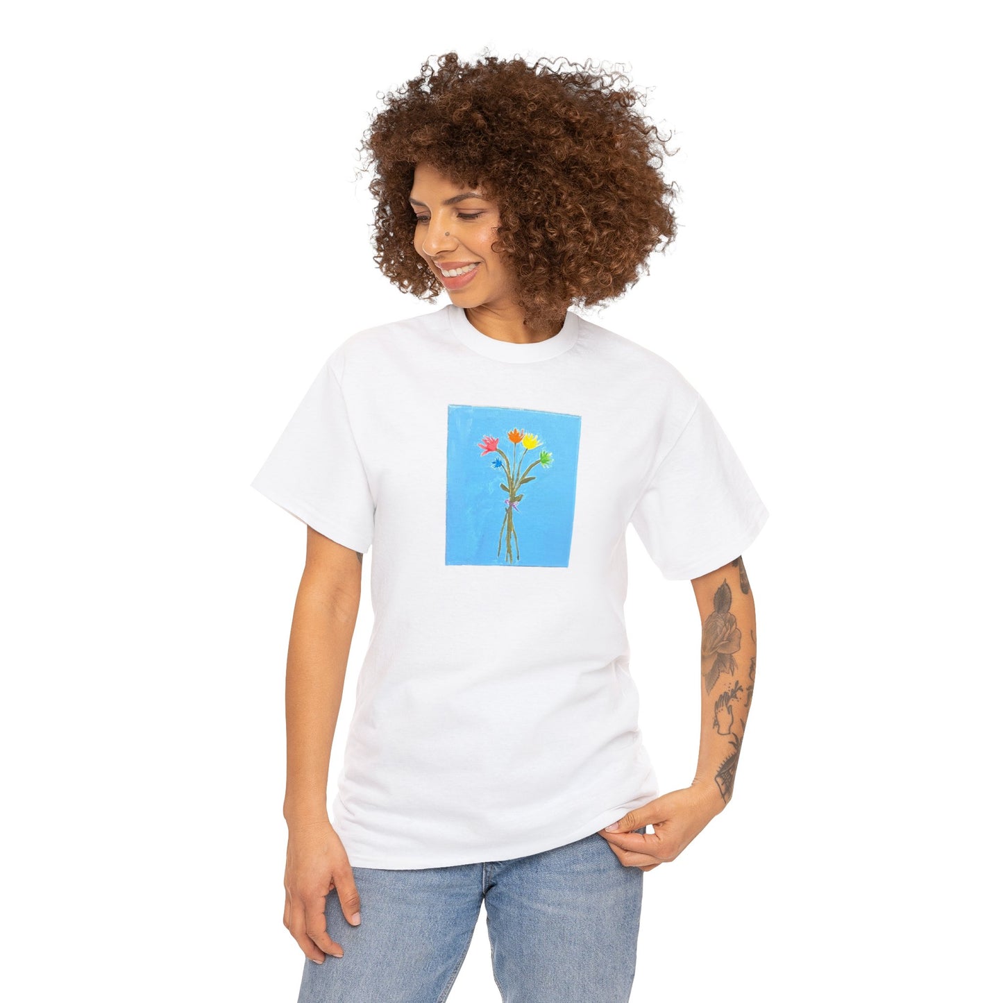 Matiby "Artzy" Flower Unisex Heavy Cotton Tee