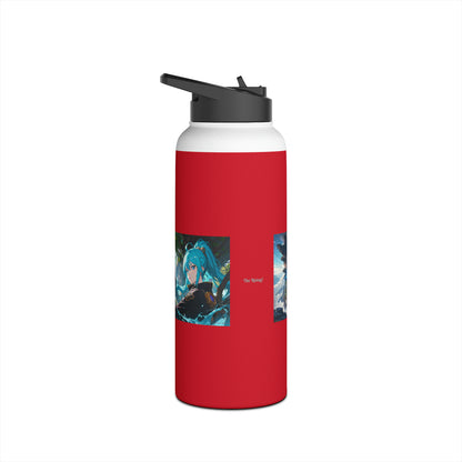 The Rising Stainless Steel Water Bottle, Standard Lid, Dark Red