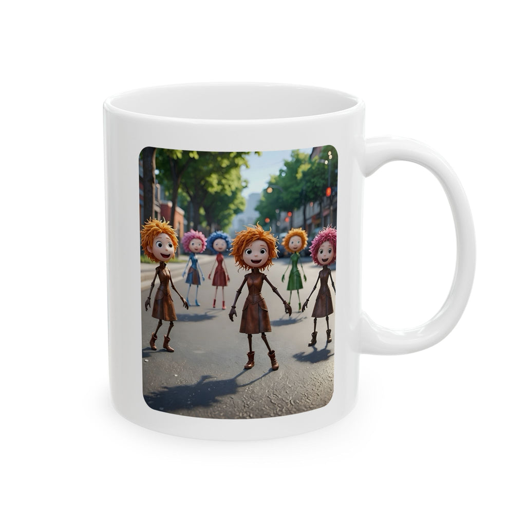 Autumn City Dolls White Ceramic Mug —Best Friend's Day Out Cup (11oz/15oz)