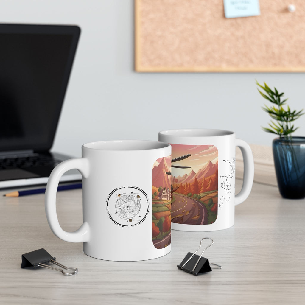 Flying Motorcycles White Ceramic Mug – Friends, Family & Imaginative Adventures, Celebrating Companionship, Creativity & Life’s Little Wonders Cup (11oz/15oz)