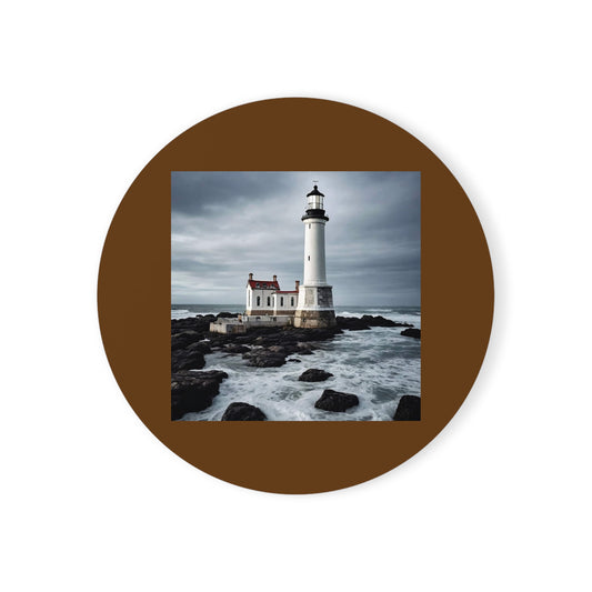 Matiby Lighthouse Brown Cork Back Coaster