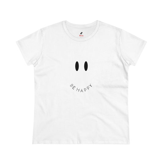 Women's Be Happy Midweight Cotton Tee