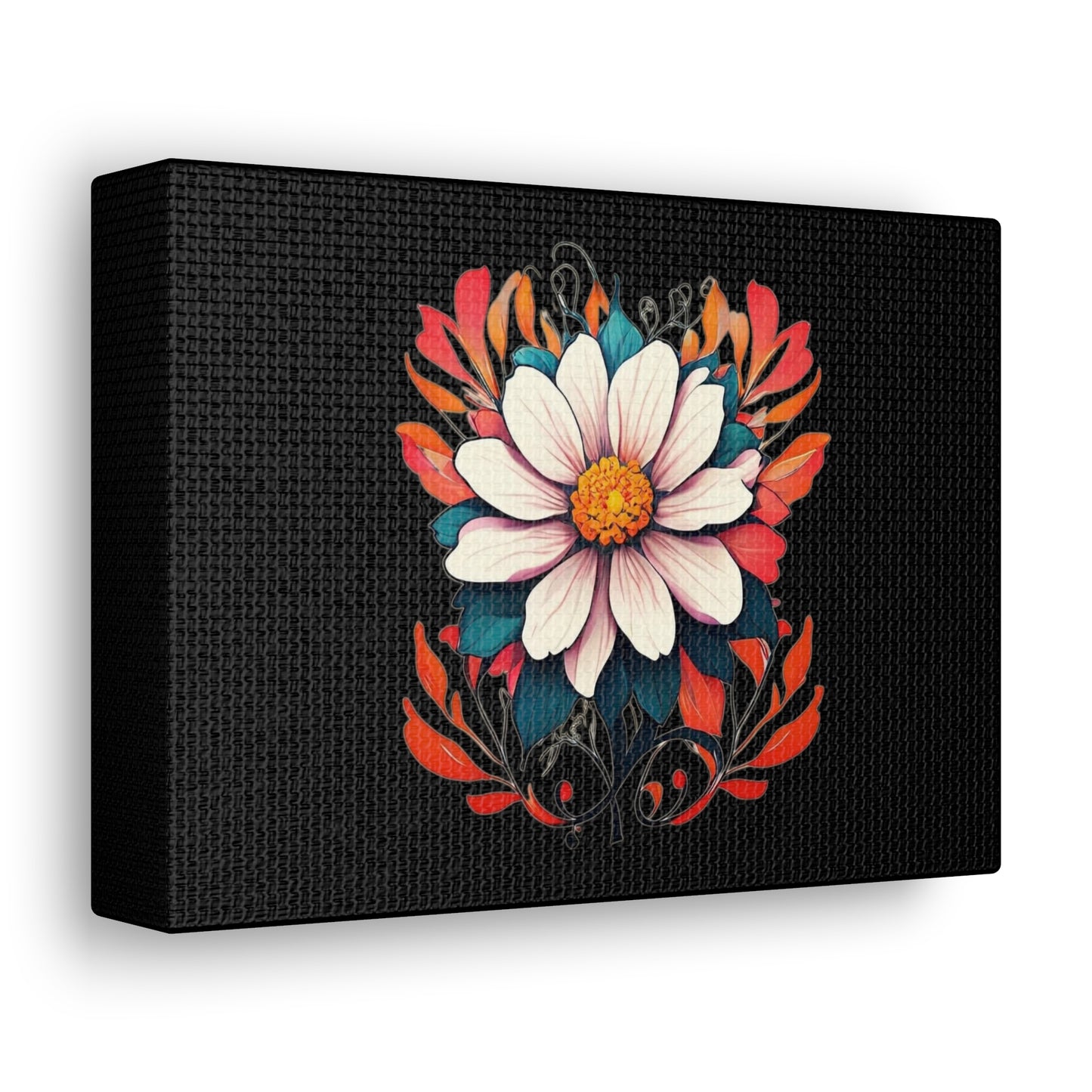 Floral Black Canvas Gallery Wraps