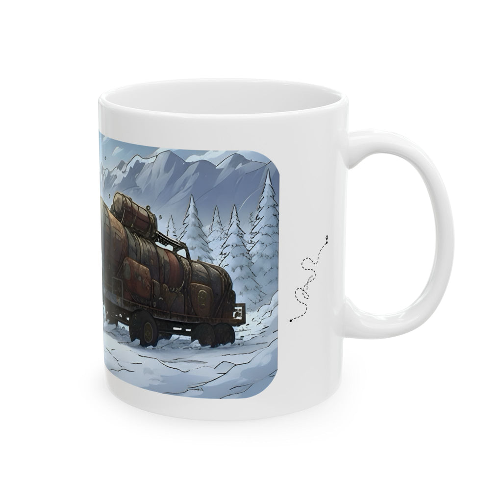 Adventure 4x4 Trucks #55, Ice Road Haulers White Ceramic Mug — Find Your Path To The Essentials Cup (11oz & 15oz)