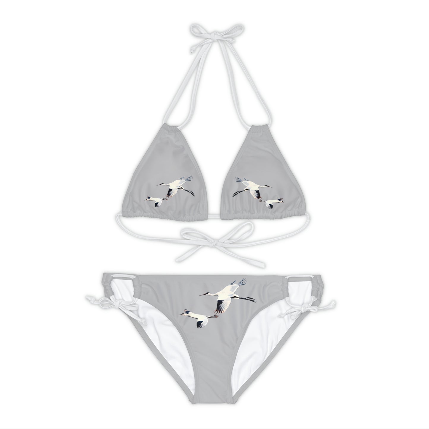 Light Grey Strappy Bikini Set (AOP)