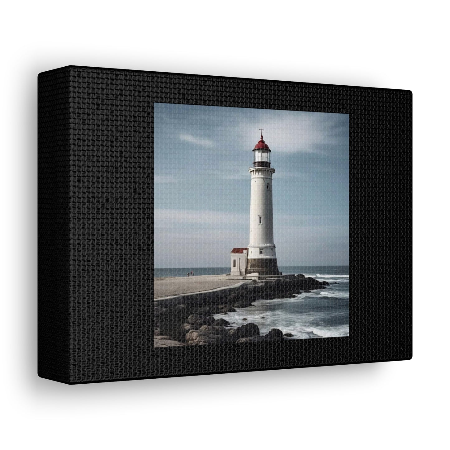 Lighthouse Black Canvas Gallery Wraps