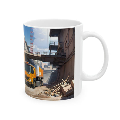 Artzy Construction Ceramic Mug, 11oz