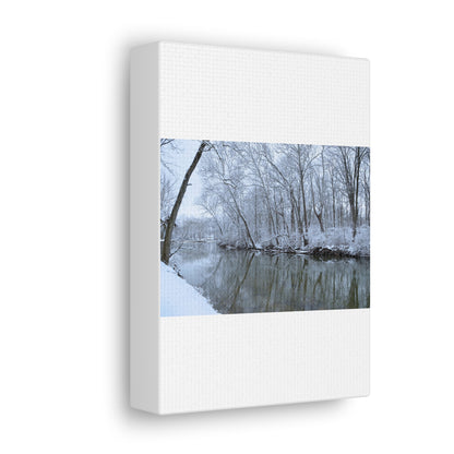 Winter River White Canvas Gallery Wraps