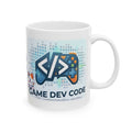 Game Dev Code White Ceramic Mug — Cute Gaming Panda & Adorables, 11oz/15oz