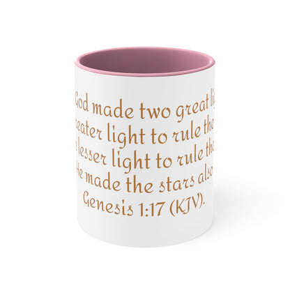 Bible Speaks Gen 1:17 Accent Mug, 11oz