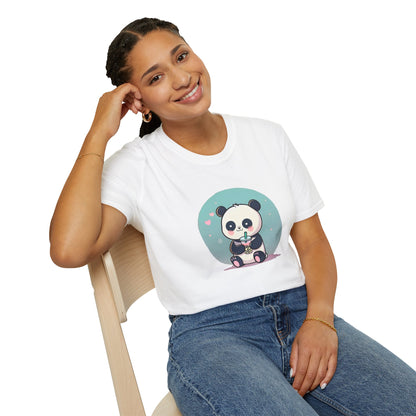 Panda With Boba Unisex Softstyle T-Shirt