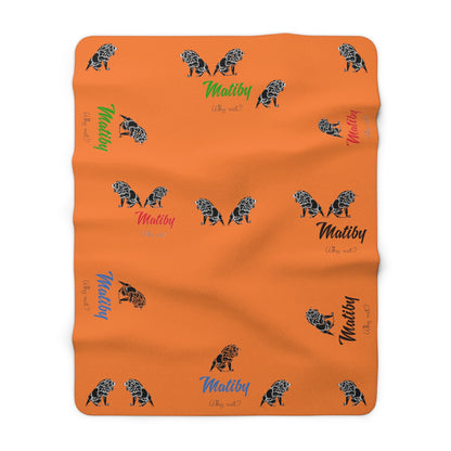 Matiby Lion Orange Sherpa Fleece Blanket