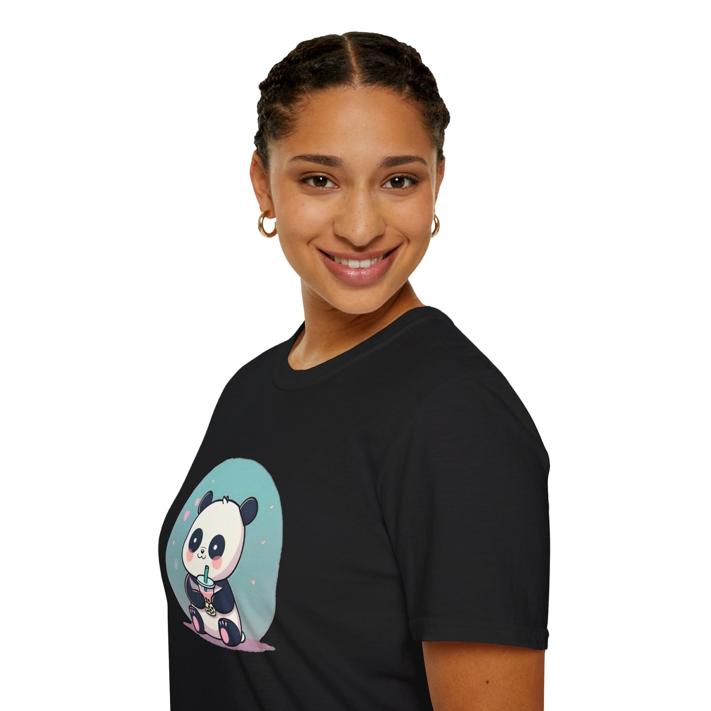 Panda With Boba Unisex Softstyle T-Shirt