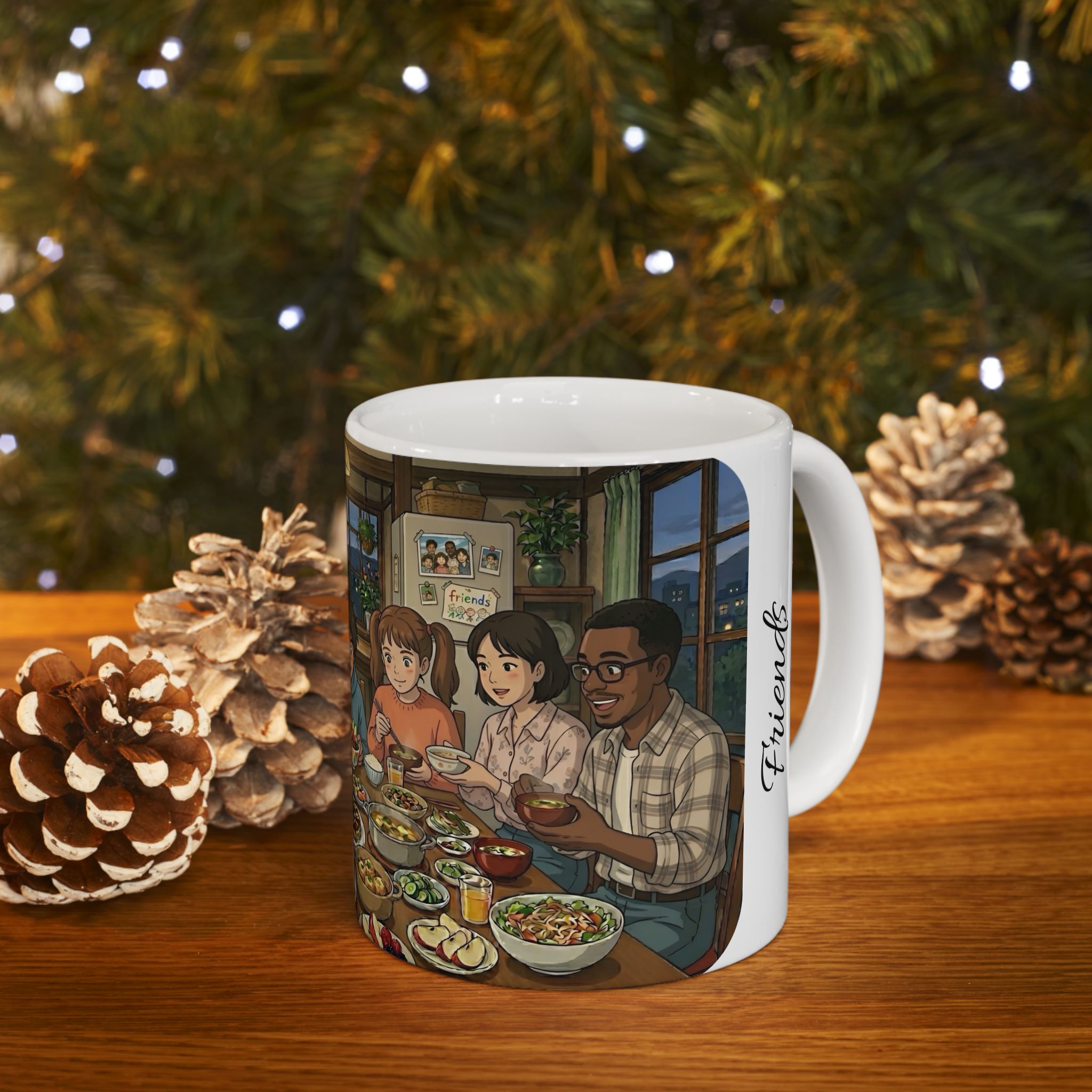Family & Friends #4 Forever White Ceramic Mug — Cozy Feast Cup (11oz/15oz)