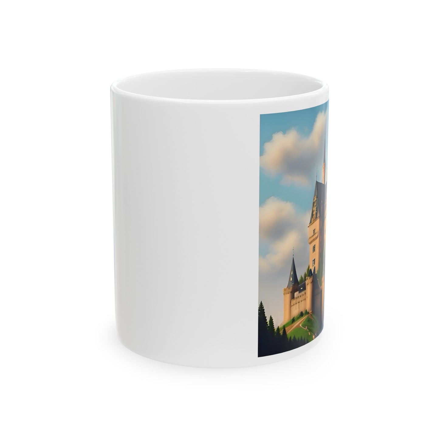 Artzy Castle Ceramic Mug, 11oz