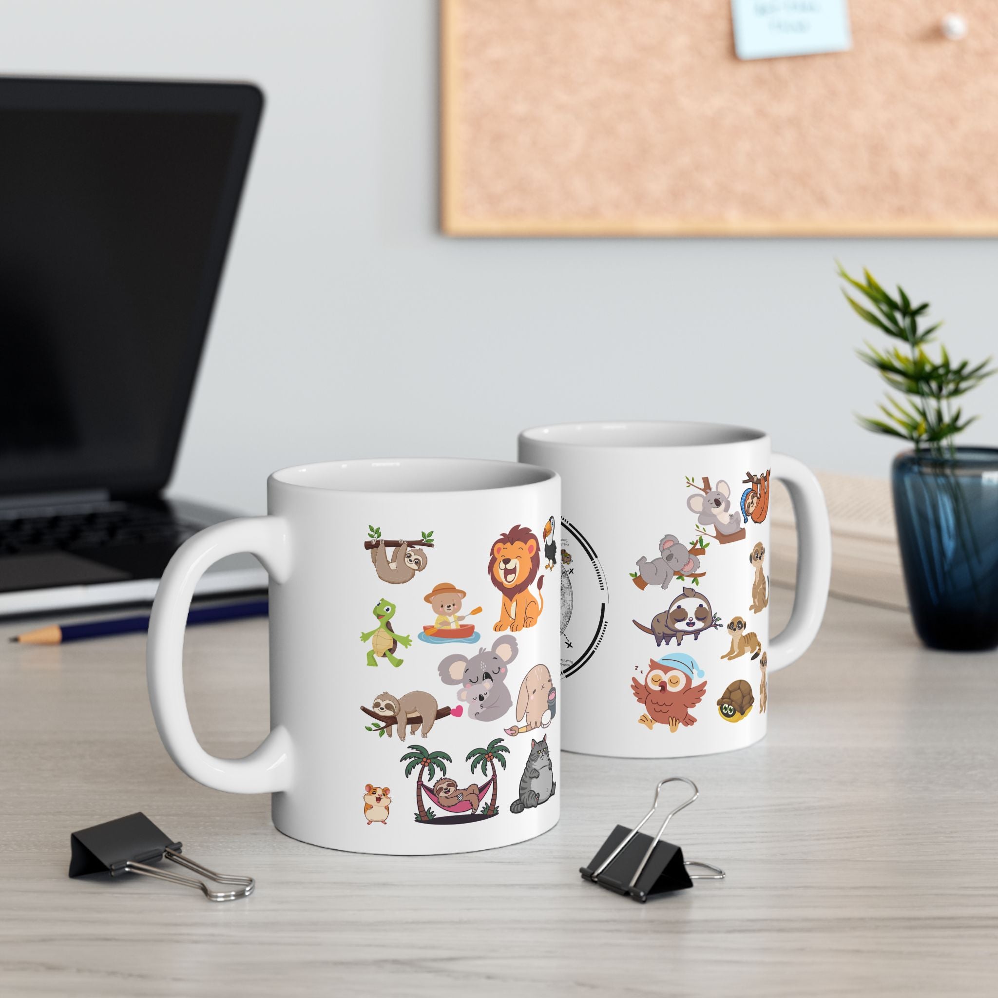 Playful & Cute Pets Decor #6 White Ceramic Mug — Adorable Animals To Brighten Your Day Cup (11oz & 15oz)
