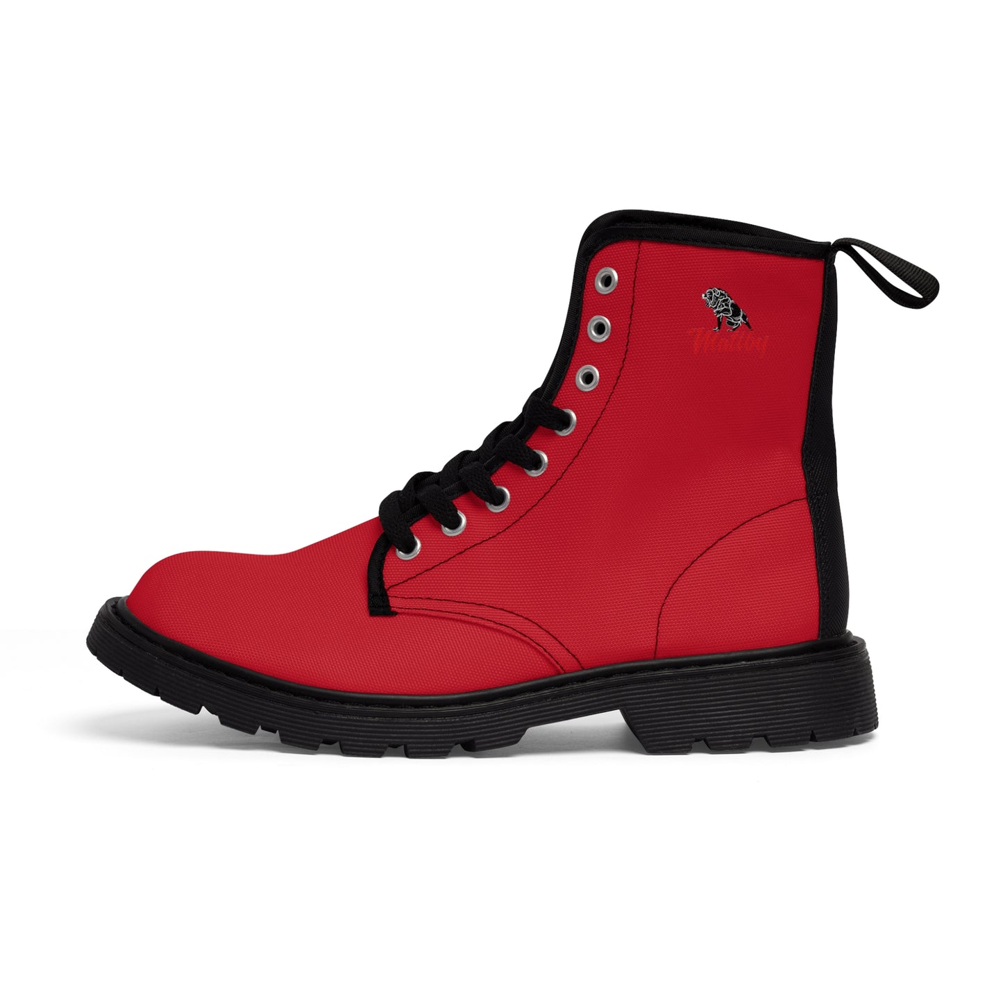 Men's Dark Red Canvas Boots