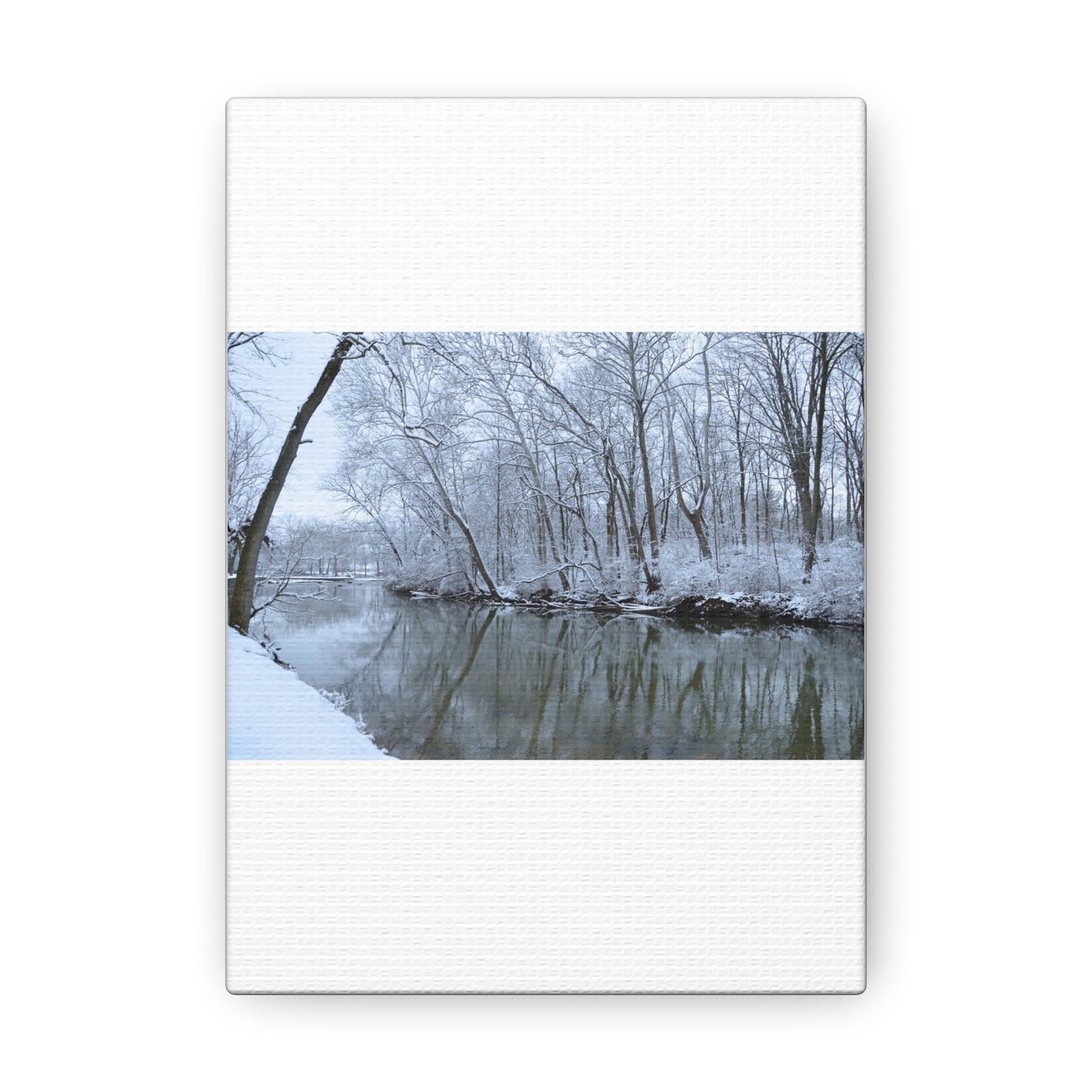 Winter River White Canvas Gallery Wraps