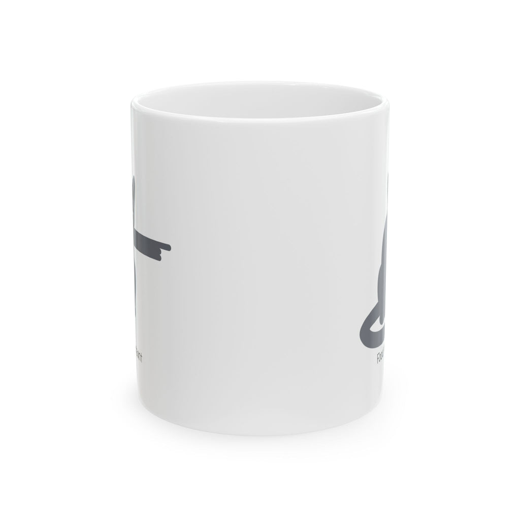 Funny "Food Now, Peasant" Stooshe Cat White Ceramic Mug – Cute Gray Papa Grumps Kitty Cup (11oz & 15oz)