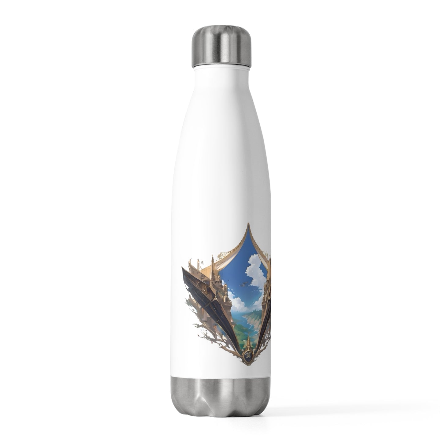 Nautical Helm 20oz Insulated Bottle, White