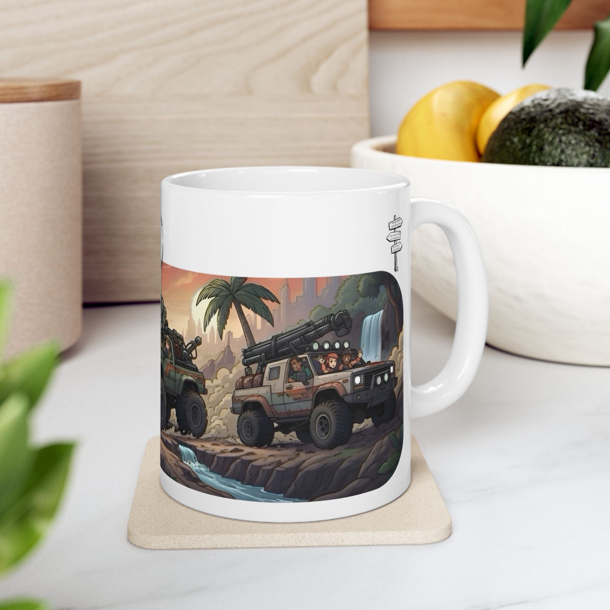 Adventure 4x4 Trucks #6, Explorers On Wheels White Ceramic Mug — Find Your Path To The Essentials Cup (11oz & 15oz)
