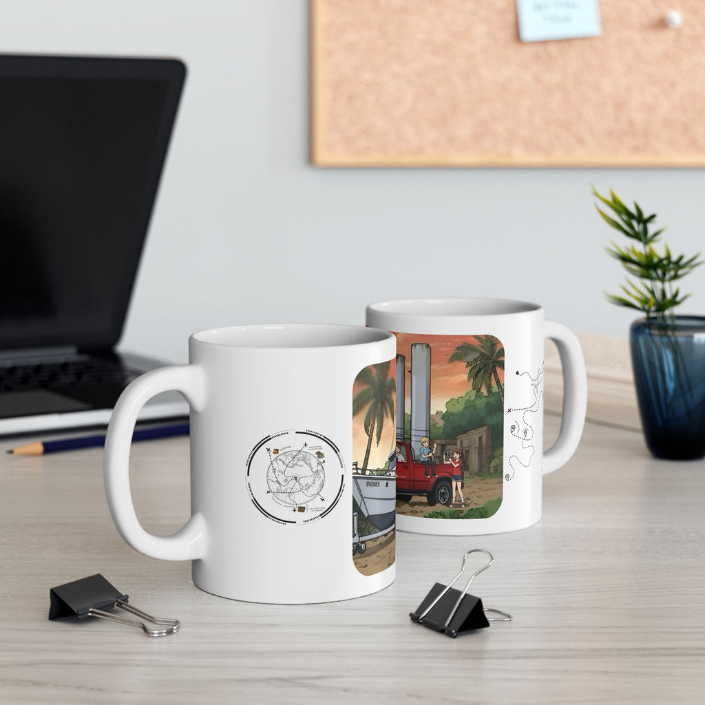 Sunshine State Pickup Trucks #13 Fishing Boat Hauler White Ceramic Mug – Celebrating Companionship, Creativity & Life’s Little Wonders Cup (11oz/15oz)