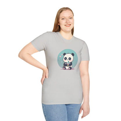 Panda With Boba Unisex Softstyle T-Shirt