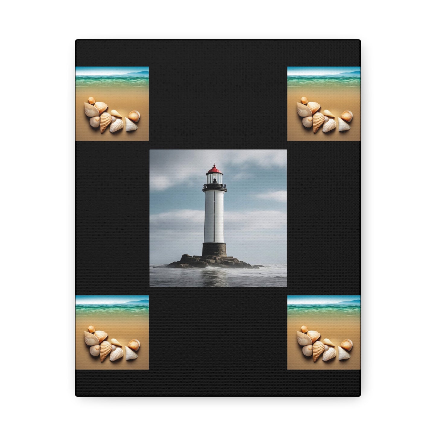 Lighthouse Black Canvas Gallery Wraps