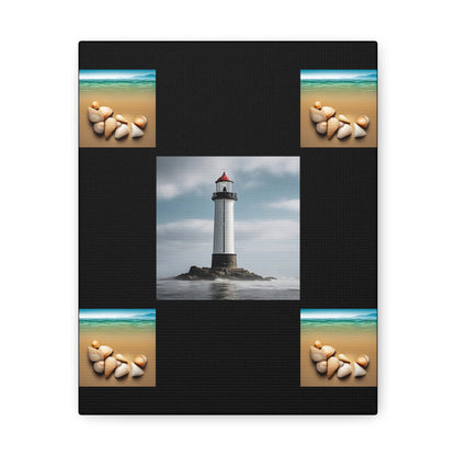 Lighthouse Black Canvas Gallery Wraps