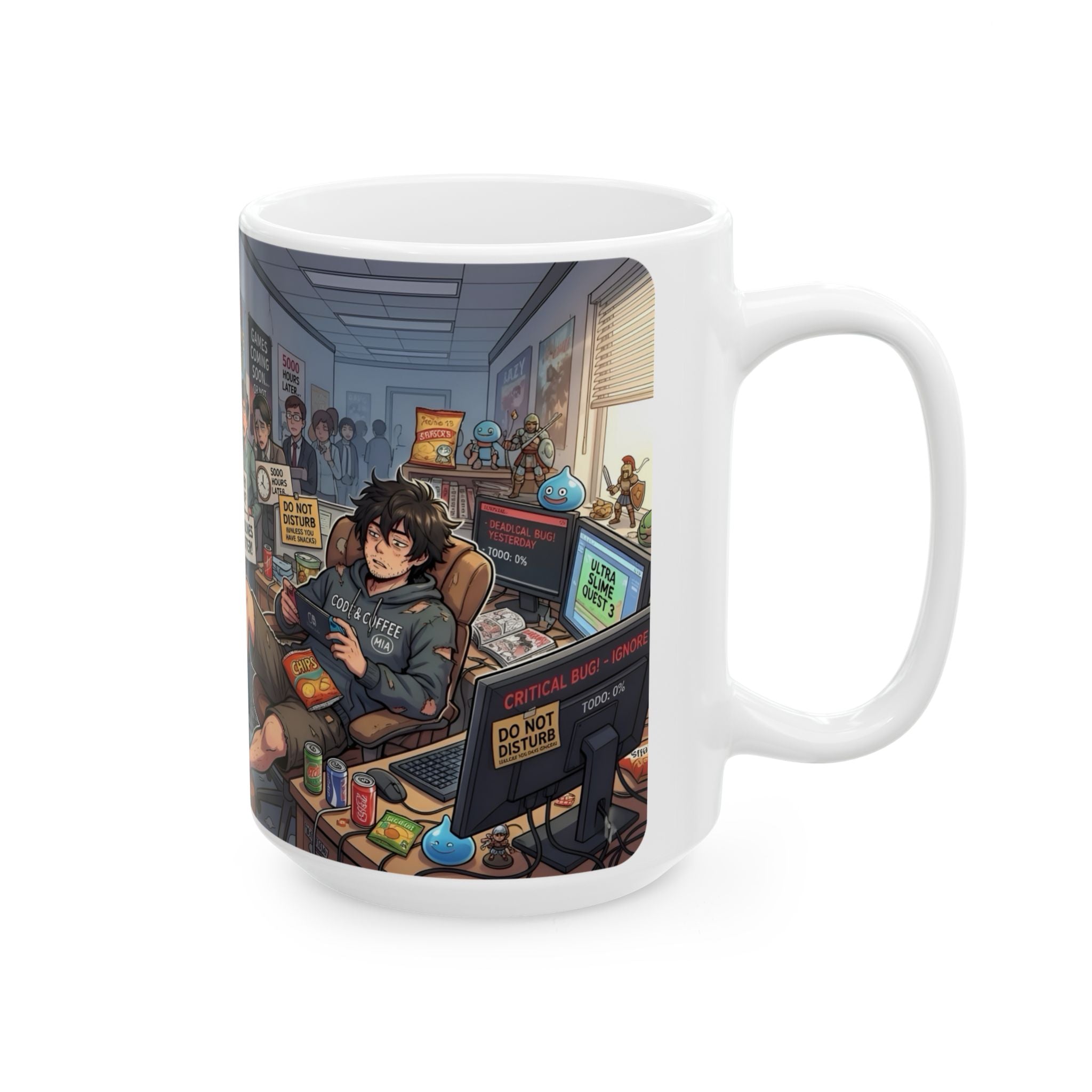 Game Dev Life White Ceramic Mug - Cozy Indie Gamer Retro ArcadeTea Cup (11oz, 15oz)