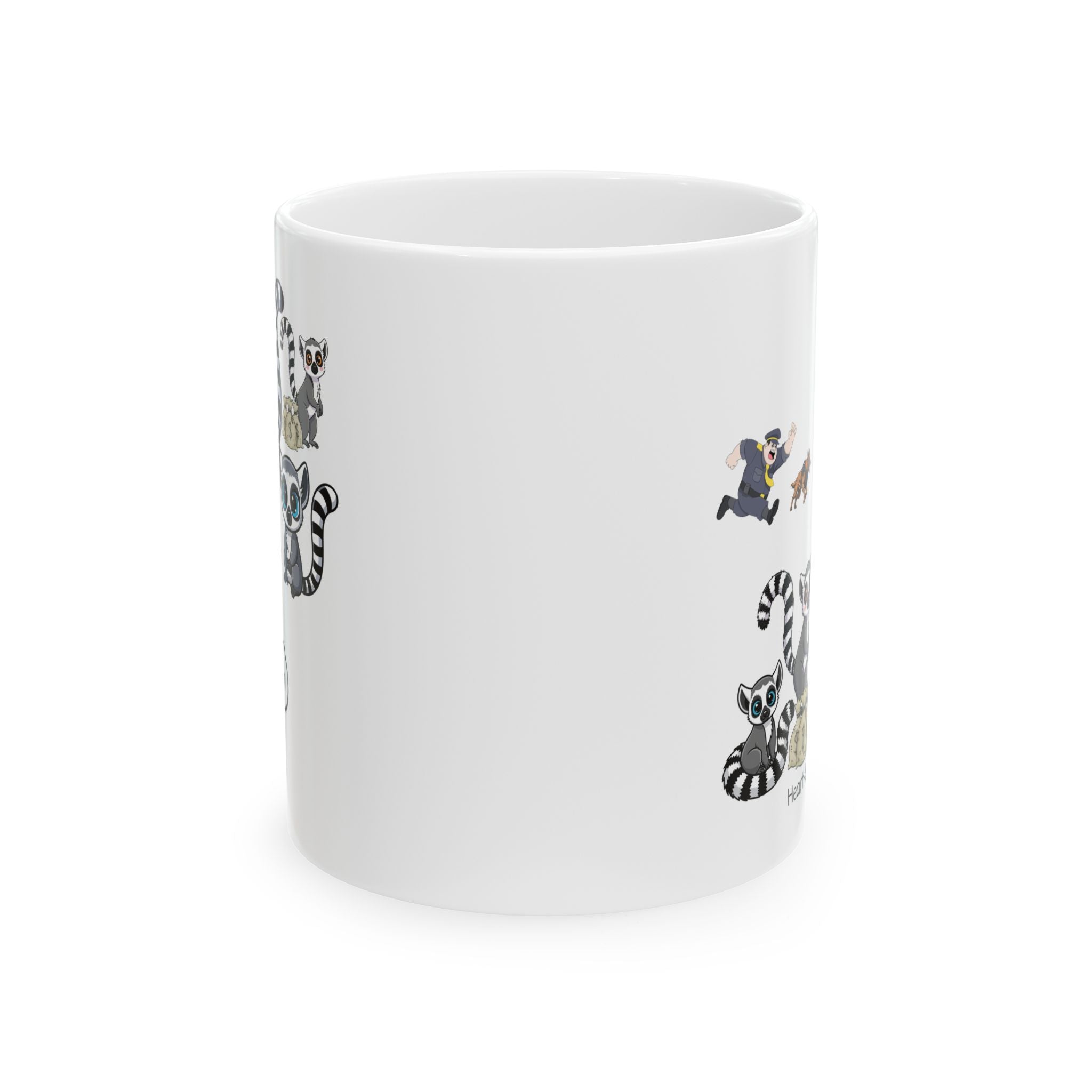 Heart-Stealing Cute Lemurs Gone Wild White Ceramic Mug — "Officer, It Was Them" Adorables (11oz & 15oz)