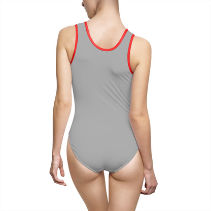 Women's Light Grey Classic One-Piece Swimsuit (AOP)