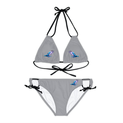 Grey Strappy Bikini Set (AOP)