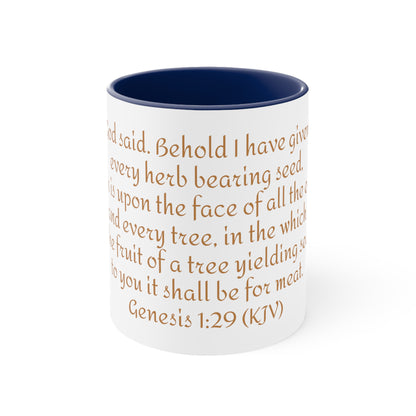 Bible Speaks Gen 1:29 Accent Mug, 11oz