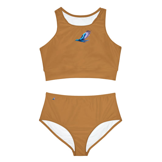 Light Brown Sporty Bikini Set (AOP)