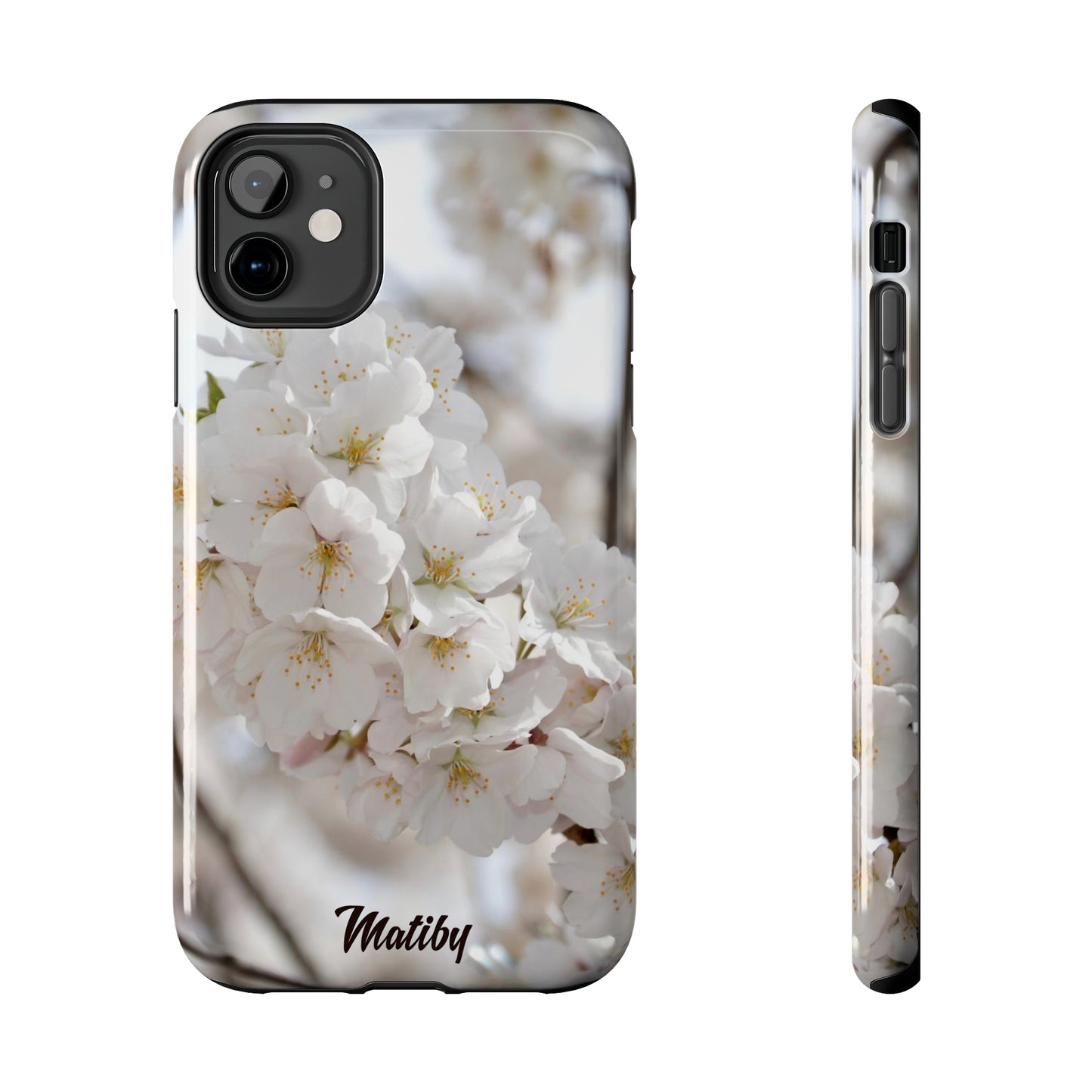 White Flower Tough Phone Cases