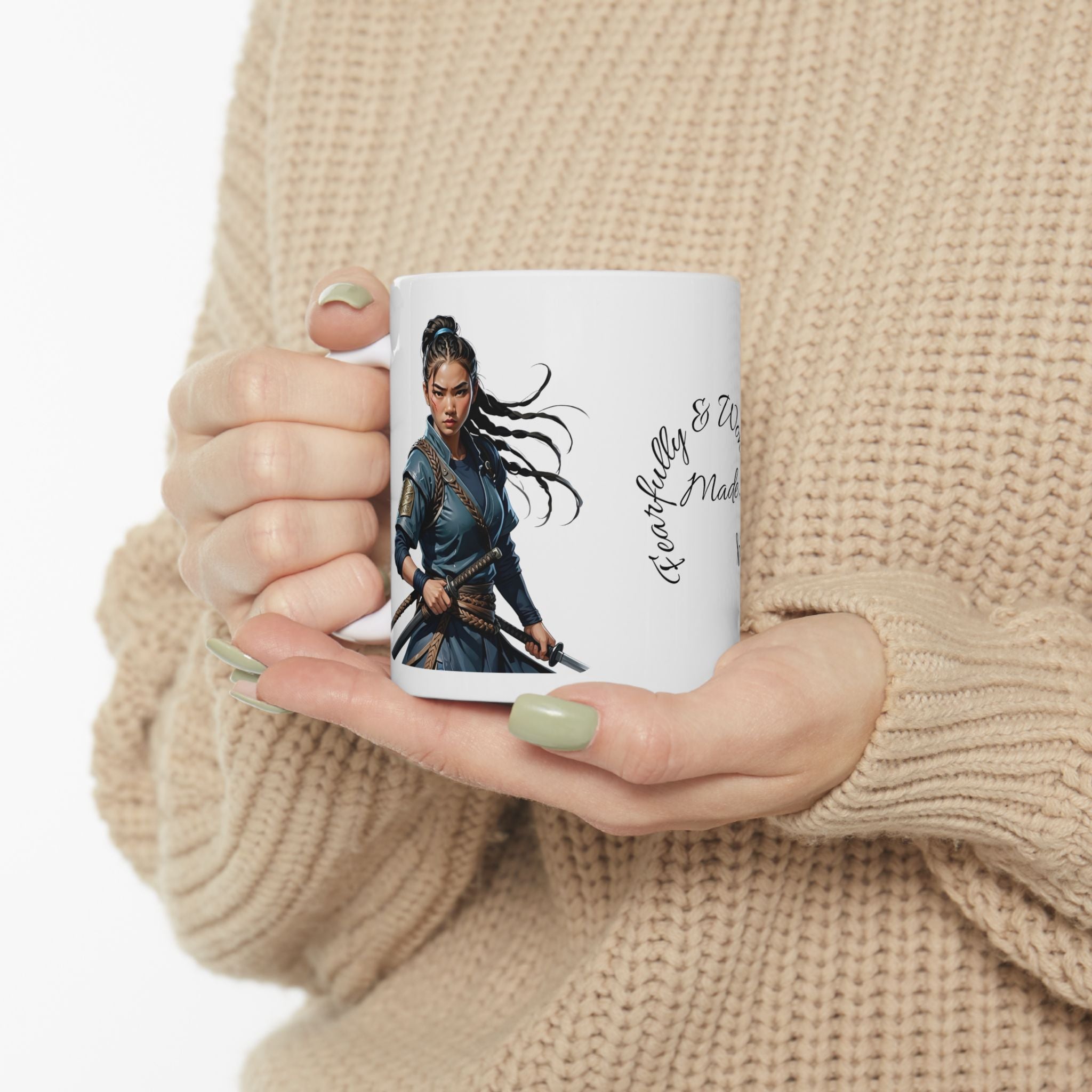 Gentle Woman of Valor #5 White Ceramic Mug - Fearfully & Wonderfully Made Tribute Cup (11oz/15oz)