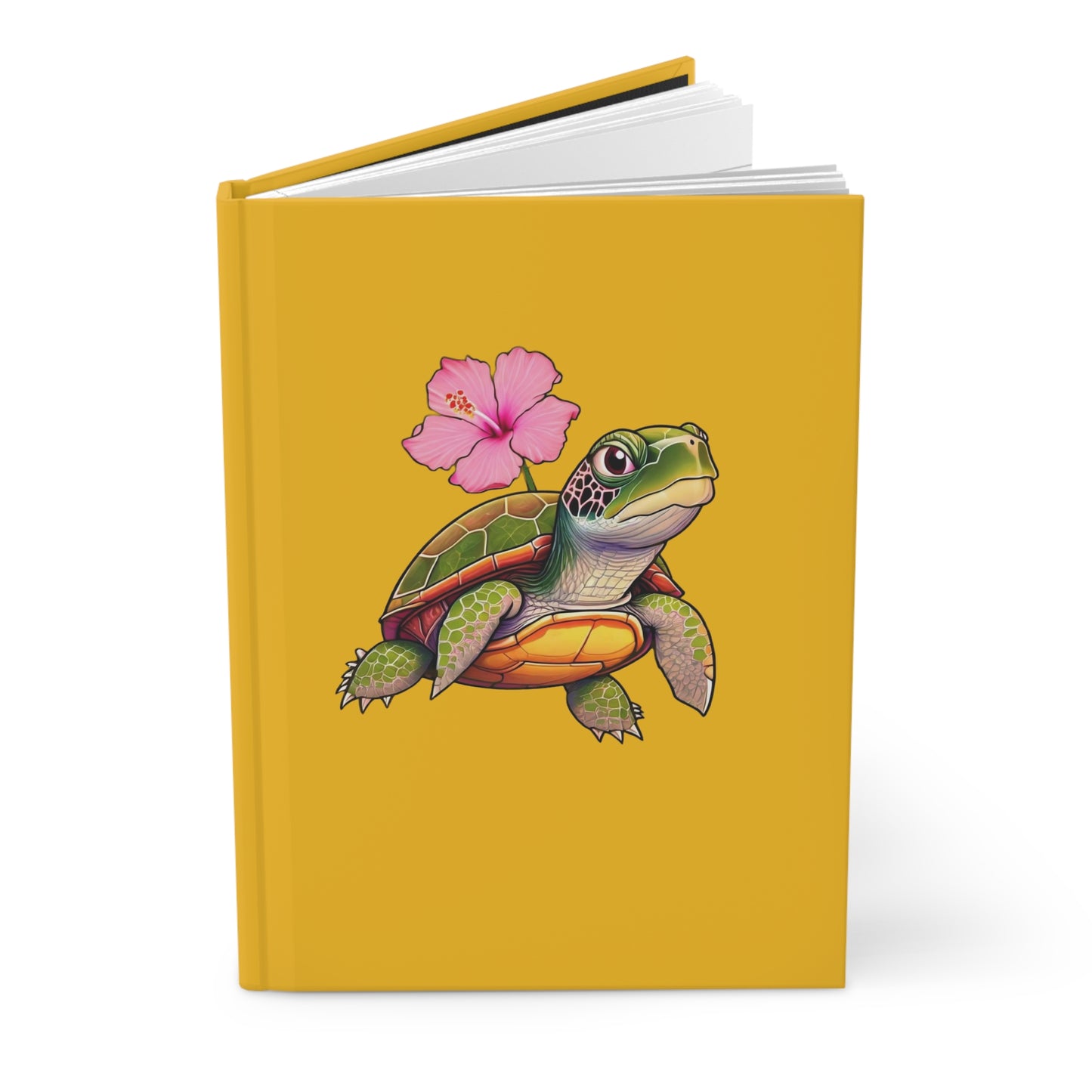 Turtle Rose Hardcover Journal Matte Yellow