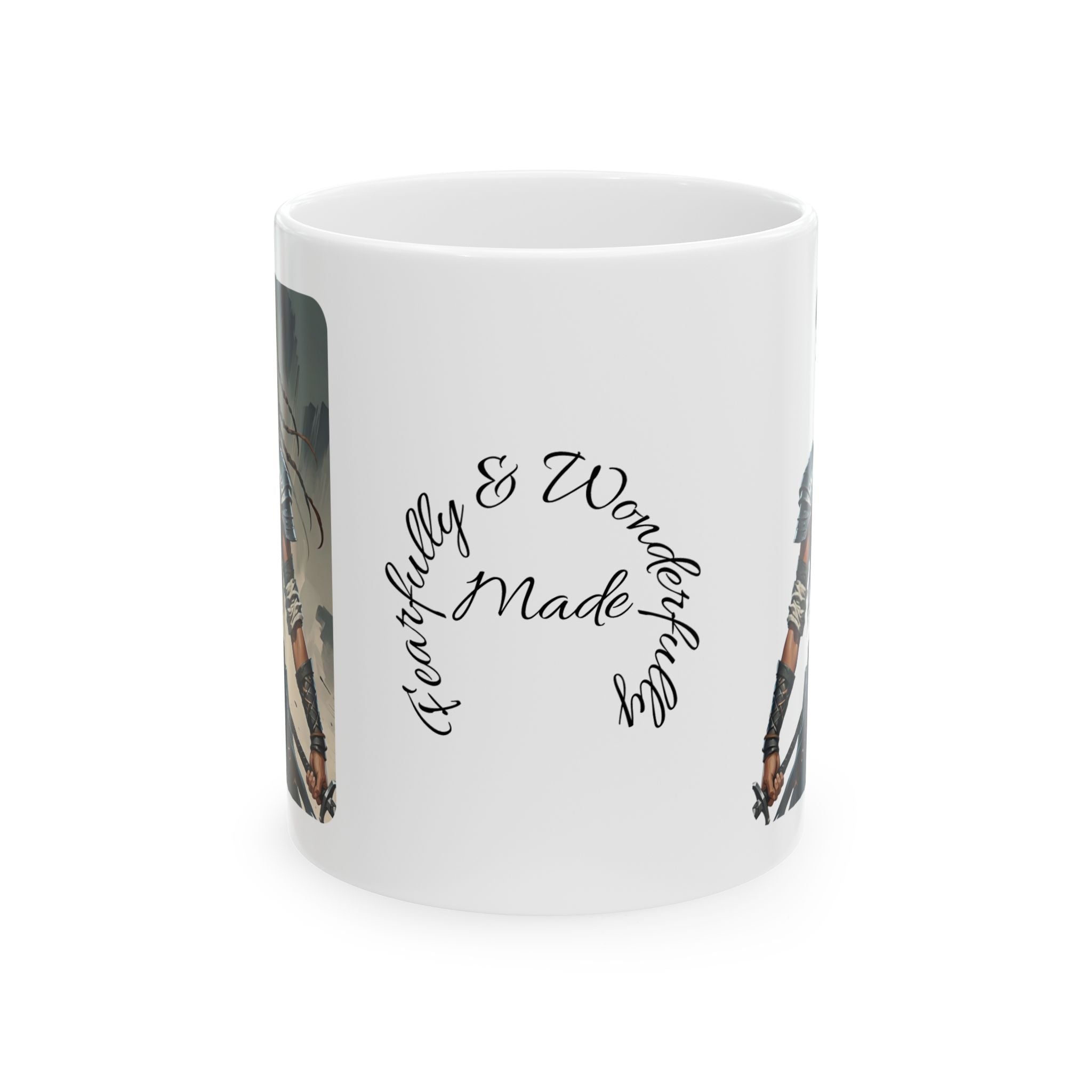 Gentle Woman of Valor #30 White Ceramic Mug - Fearfully & Wonderfully Made Tribute Cup (11oz/15oz)